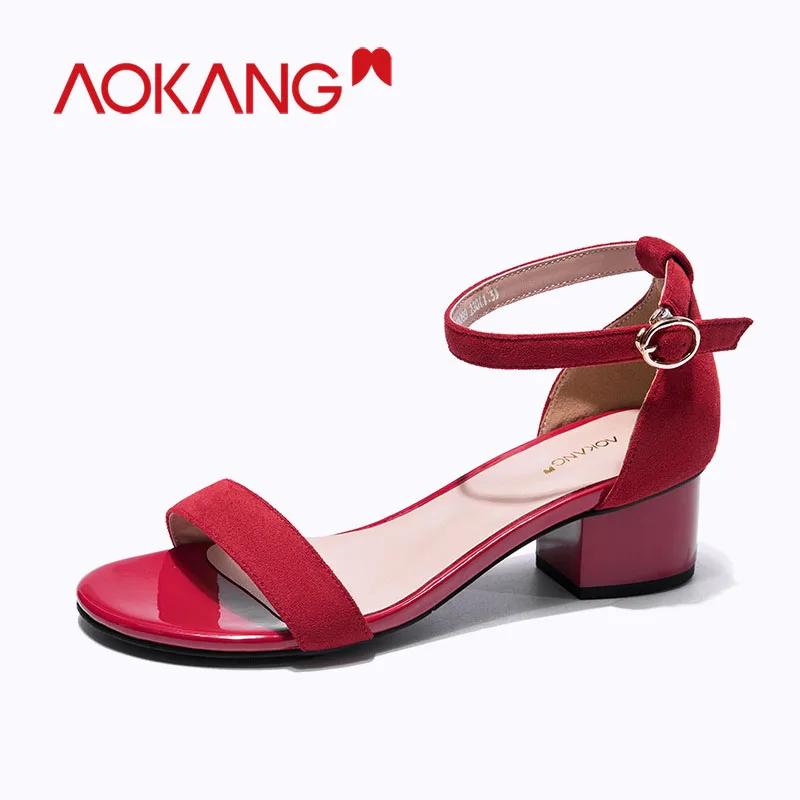 

AOKANG Sommer Sandals 2019 Fashion Women Gladiator Sandal Wedges Shoes Casual Woman Black Sandals Sexy high heels ladies shoes