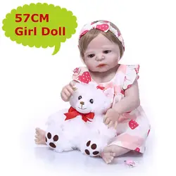 Bebes Кукла реборн 57 см полный корпус силиконовая кукла девочка реборн Детская кукла Ванна игрушка Реалистичная новорожденная Принцесса