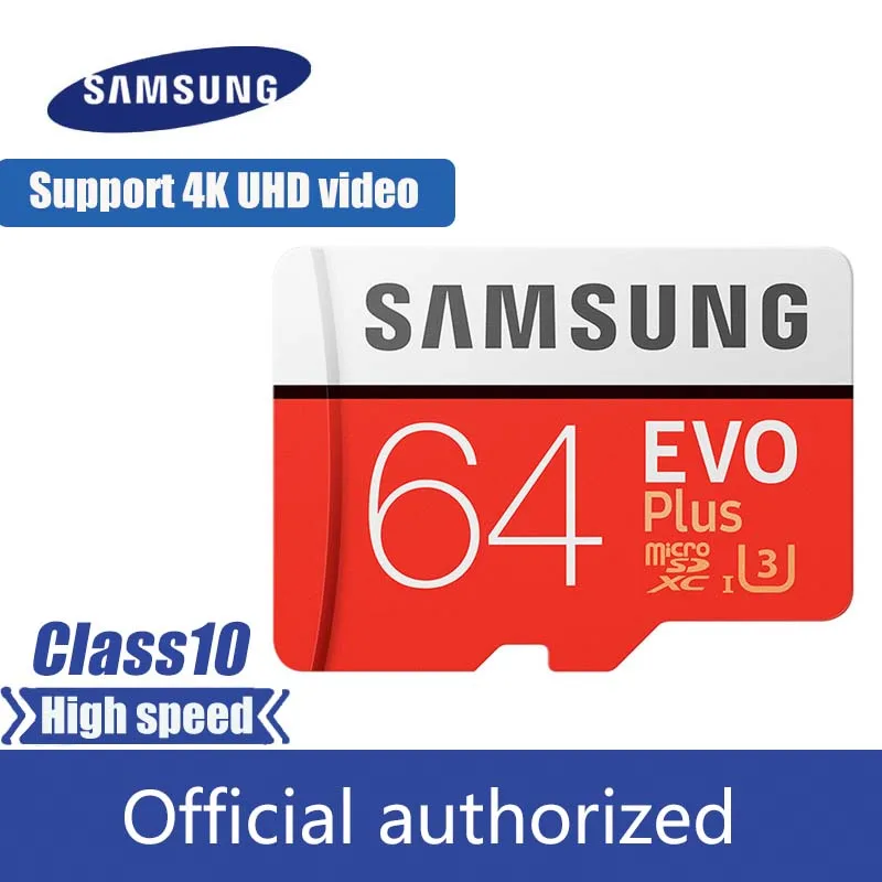 Лучший SAMSUNG 32 GB Micro SD EVO Plus 64 GB карта памяти Class10 128 GB microSDXC U3 UHS I 256 GB TF карты 4 K HD для смартфонов Tablet и т. д.