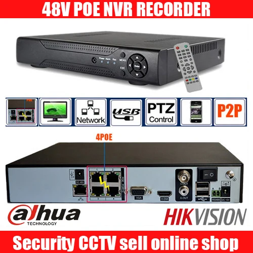 8CH 1080P HD в реальном времени onvif POE сетевой видеорегистратор dahua hikvision 2MP poe камера Поддержка 8ch POE NVR рекордер 48V POE nvr