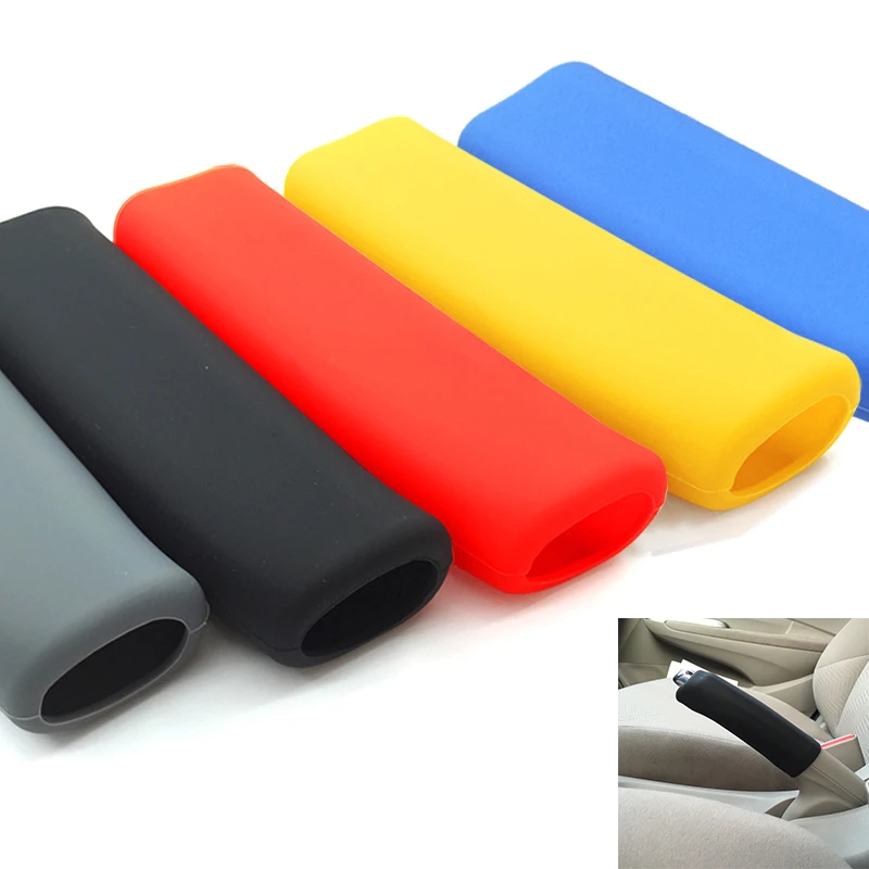 Universal Red Car Silicone Gel Parking Hand Brake Anti Slip Cover Case Sleeve
