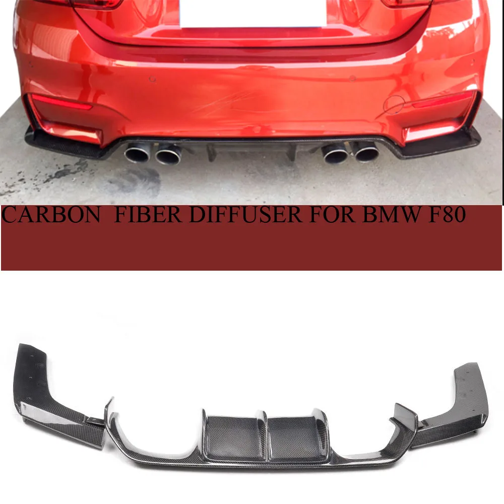 

Real Carbon fiber rear bumper lip diffuser With splitters for BMW F80 M3 F82 F83 M4 2014-2017 Convertible Factory Outlet