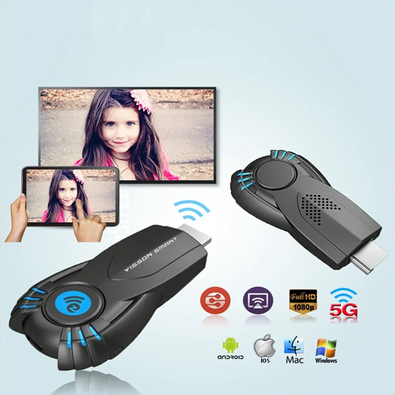 Wireless Display Dongle V52A VSmart Display 1080P Miracast AM8251 EZcast Mirror Airplay DLNA 128MB for iOS Android Windows Mac