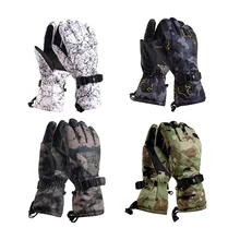 Для мужчин, камуфляж, лыжи перчатки для сноубординга катания на лыжах, Зимние перчатки ветронепроницаемая Водонепроницаемая теплая зимние перчатки