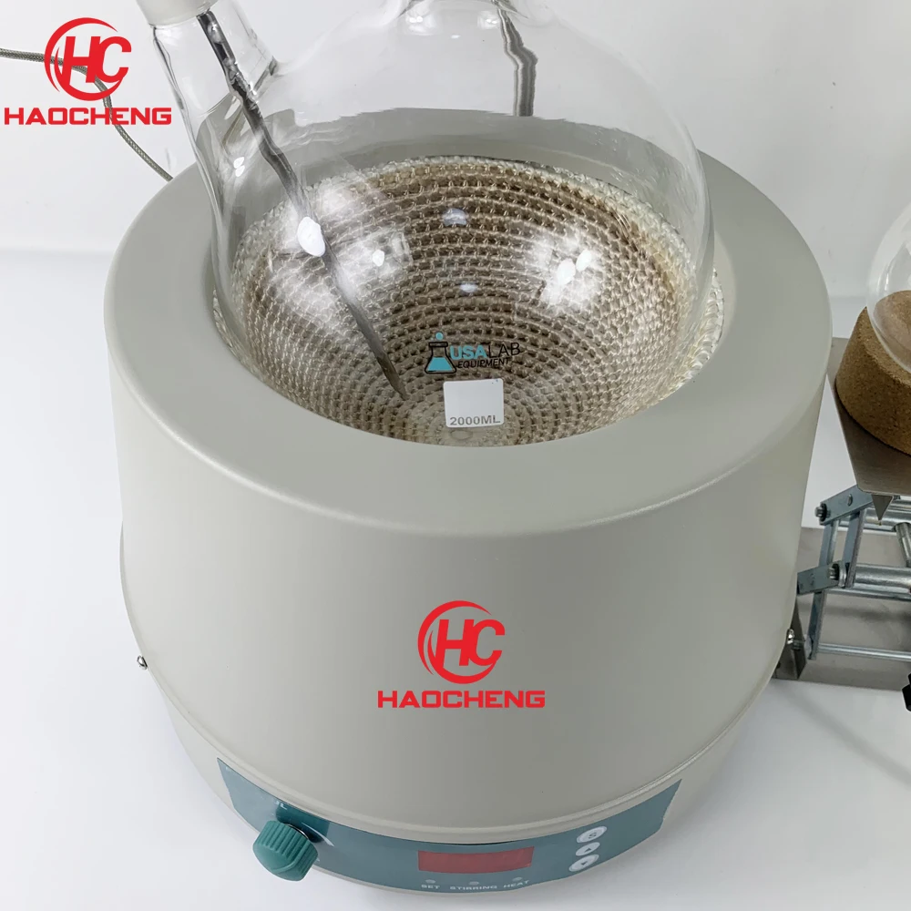 ,Factory Sale 2L Short Path Distillation With 220/110V Magnetic Stirring And Heating Mantle And Cold Trap 2/5L