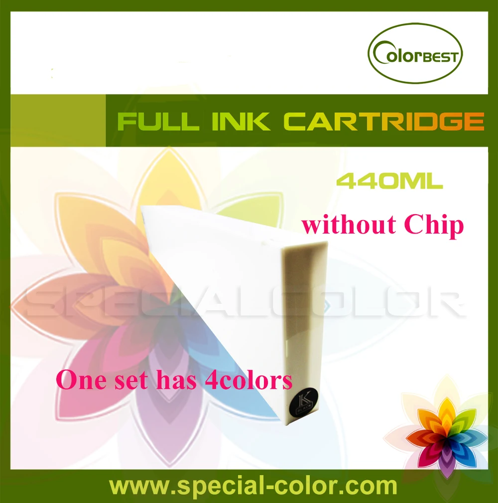

Eco solvent ink cartridge without chip 440ml 4 colors for Roland/Mimaki/Mutoh Printer