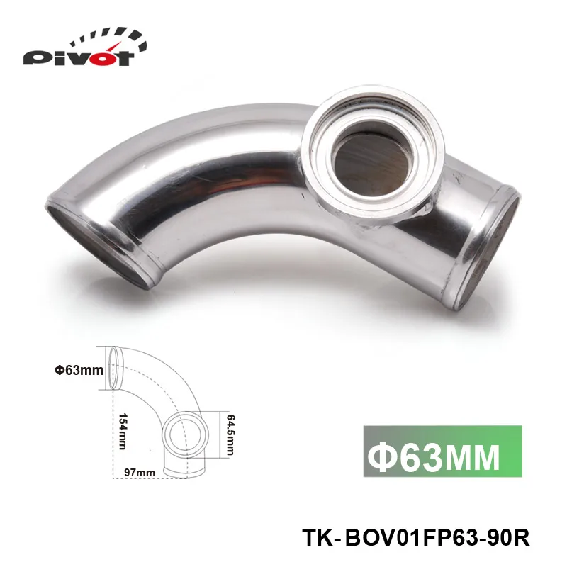 Pivot - 2.48" 63mm 90 degree  SSQV SQV BLOW OFF VALVE ADAPTE BOV TURBO INTERCOOLER PIPE ALUMINUM TK-BOV01FP63-90R