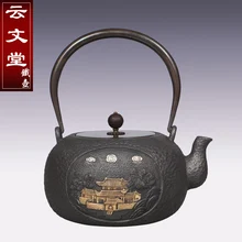 1.3L красивый ретро архитектурный окисленный чугун без покрытия чайный набор кунг-фу варочный чайник Helthy инструмент для чайника