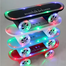 Скейтборд Bluetooth беспроводной Динамики для самоката мобильный аудио мини портативный колонки СВЕТОДИОДНЫЙ свет рождественский подарок Soundbox