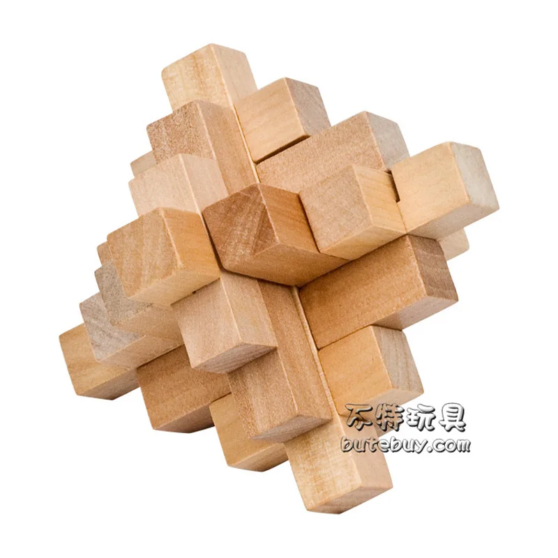 A Wooden Toys For Children Adult 15 Luban Lock Intelligent Knot 