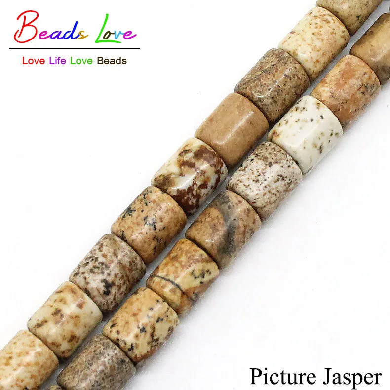 13 видов стилей Бусы из натурального камня в форме трубки для изготовления ювелирных изделий 15,5 дюймов DIY браслет ожерелье(F00478-F00490 - Цвет: Picture Jasper