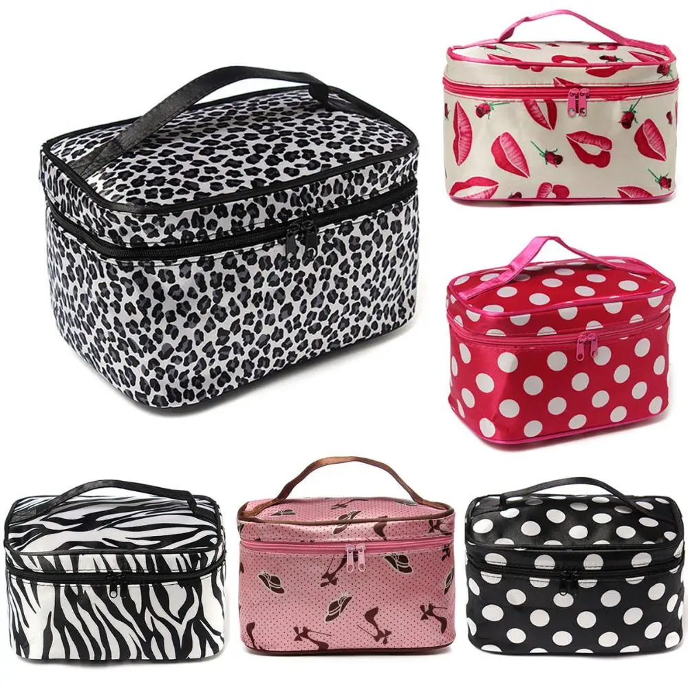 Makeup Mirror Bag Cosmetic Beauty Container Hand Case Pouch Portable