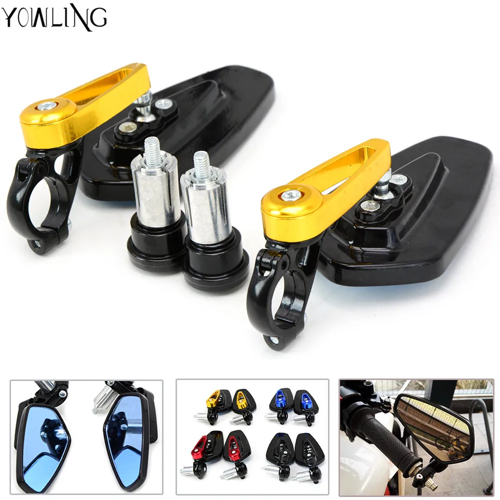 Universal 7/8"" 22mm handle bar motorcycle bar end mirror Motorcycle Mirror For yamaha fz6 r6 fz1 r1 r25 xj6 xjr 1300 fz8 R3 MT
