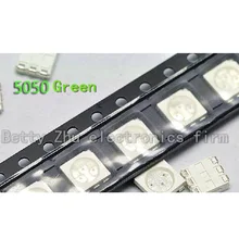 1000 шт./лот 5050 яркий зеленый светодиод зеленый свет-светодиоды 2000-3000MCD