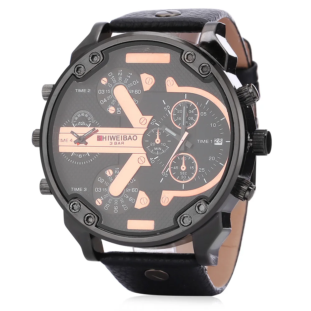 dz military watches for men cool mens watches quartz wrist watch dual time zones clocl male free shipping (7)