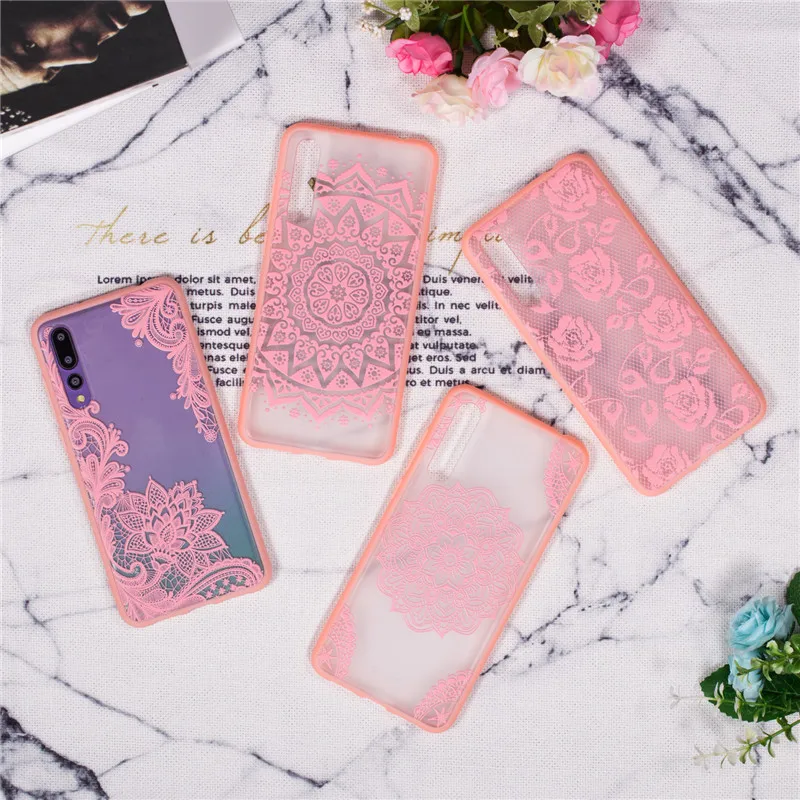 Case For Huawei P20Lite Cases Luxury 3D Relief Lace Flower TPU + PC Silicone Case For Huawei P8 P9 P10 P20PRO Mate10 Case Coque (8)