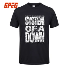 SPEG System Of A Down Vintage Logo T Shirt Men Boy Vintage Letter Tee Cotton Short