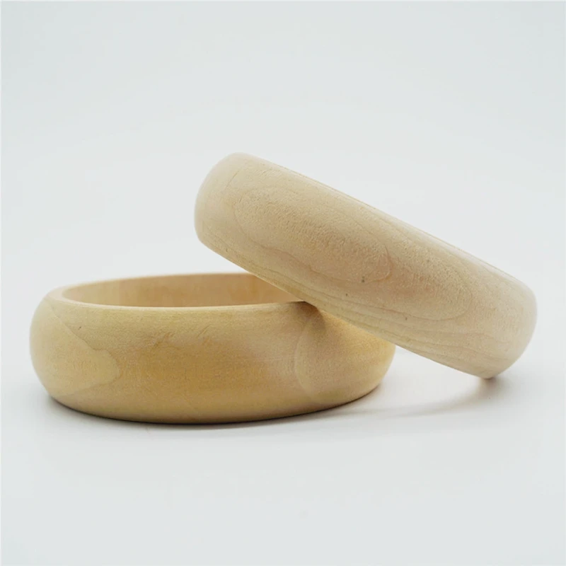 

5pcs bracelet unfinished nature wood bangle 70mm diy handmade beads