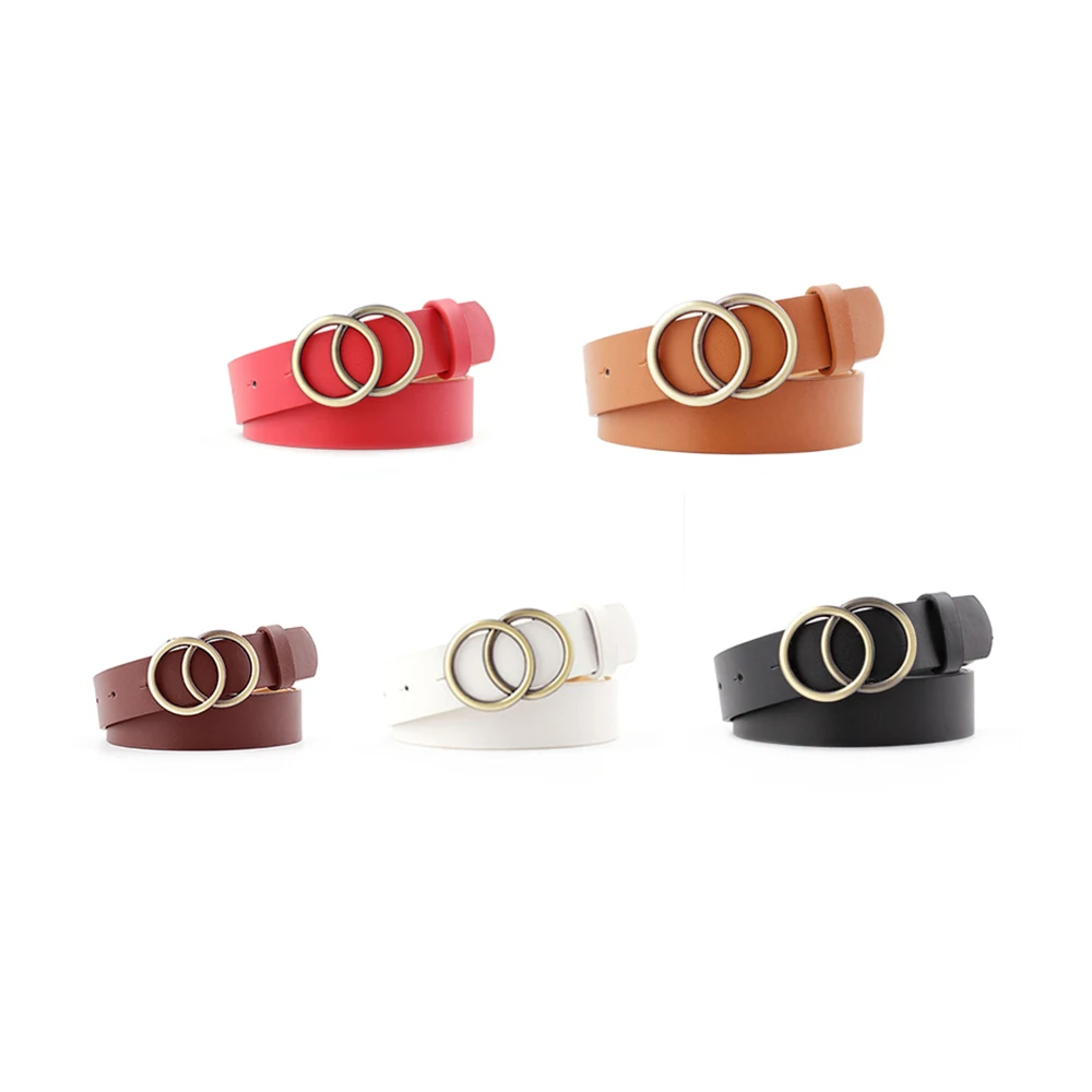 New Vintage Double Round Buckle Belt 