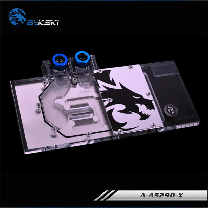 Водяной блок Bykski с полным покрытием графического процессора для VGA ASUS R9 390X 290X 290