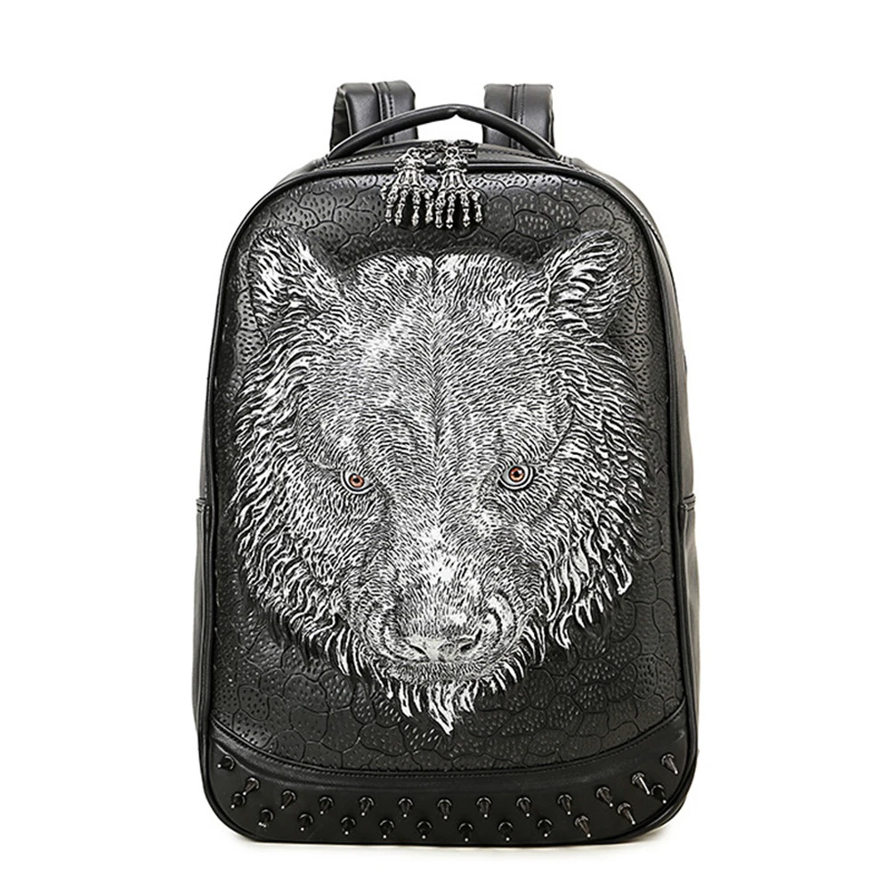 EBACAD Tigers Head Large Capacity Travel Backpack Academy 3D Backpack Big Cat Knapsack Travel Animal Beast Rucksack