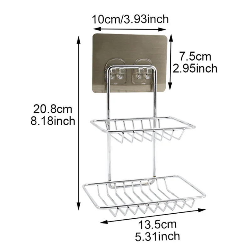 Домашний держатель для хранения на присоске, держатель для мыльницы, косметический двойной слой, полки для хранения, для ванной, кухни, Органайзер