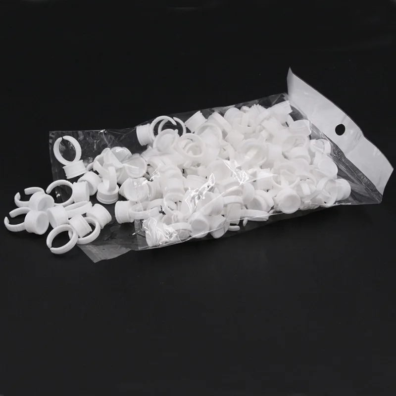 100pcs Disposable Permanent Makeup Ring No Divider Medium Size Tattoo Ink Eyebrow Lip Tattoo Pigments Holder Rings ContainerCup 3