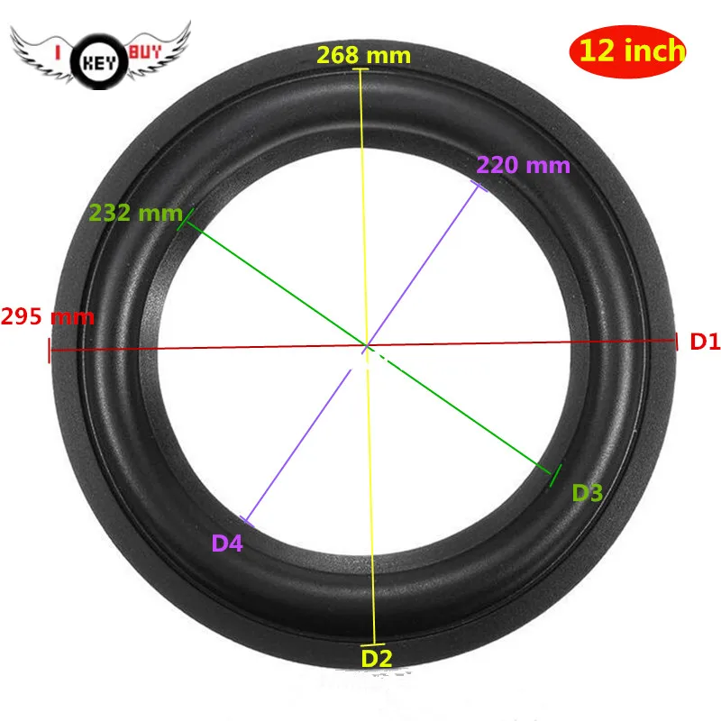 

2 PCS 12 Inch Speaker Rubber Edge Rubber Folding Ring Edge Speaker Repair Parts