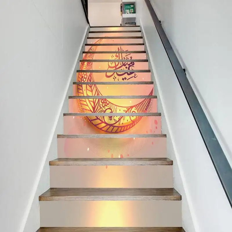 13 قطعة/المجموعة DIY الذاتي لاصق للماء درج ملصق القمر الجدار ملصق للإزالة ملصقات الإبداعية غرفة نوم السلالم الديكور