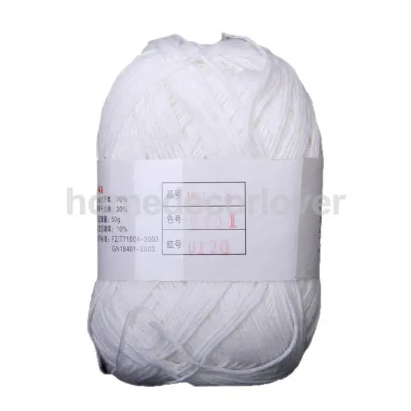 White Tencel Bamboo Cotton Yarn For Baby Sewing Needlecrafts Friendly Soft New | Дом и сад