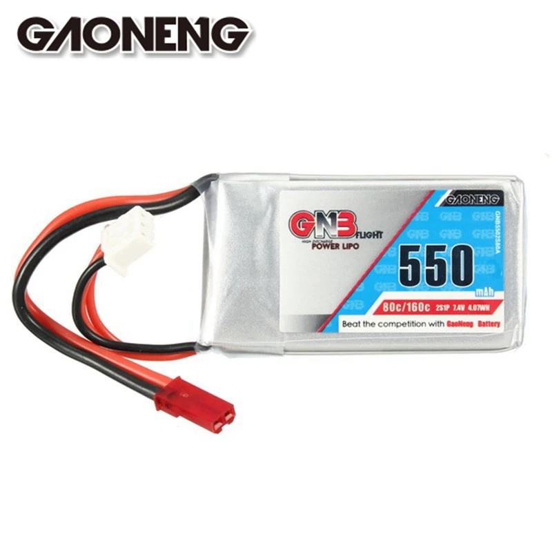 2018 Latest Batch Gaoneng GNB 7 4V 550mAh 2S 80C 160C Rechargeable Lipo Battery JST Plug