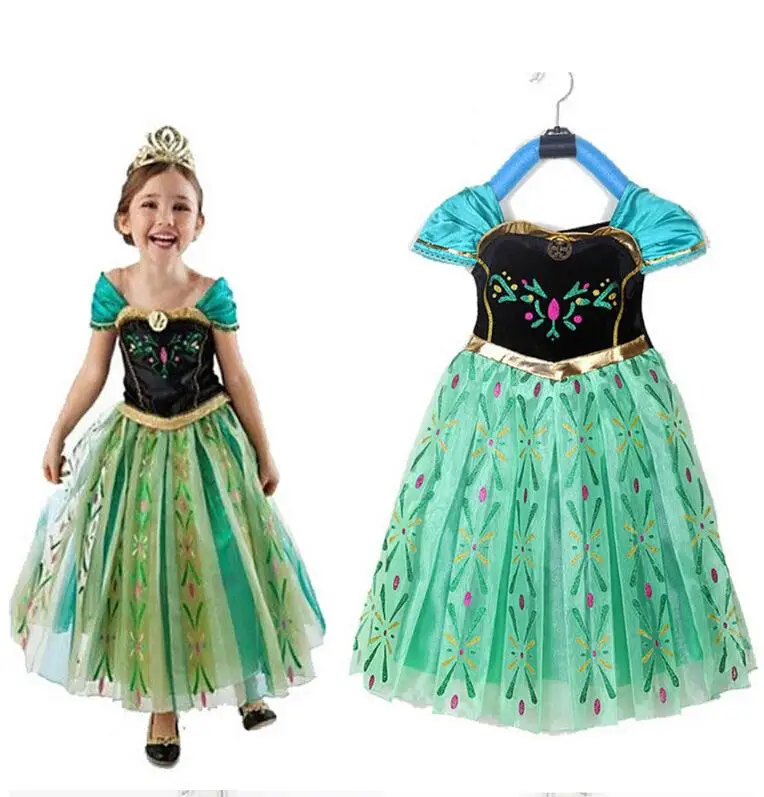 

Hot 2017 Summer Girl Fashion Elsa Anna Dress Children Clothing Girls Princess Elsa Anna Party Dresses Baby Kids Clothes Vestidos