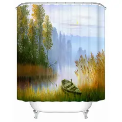 Ванная комната шторка для душевой, ванной Шторы Водонепроницаемый изделия из ткани с рисунками красивого пейзажа фотографии принимать душ