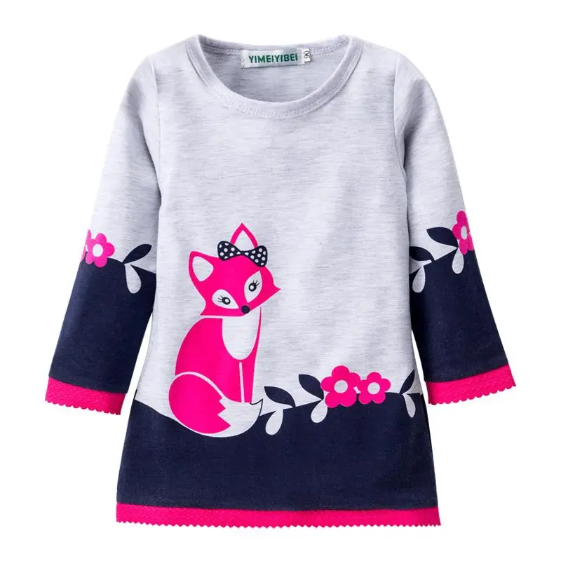 

JENYA 2017 Princess Costume Baby Girls Birthday Dress 2017 Brand 100% Cotton Tunic Dress Children Clothing Cat Print Pattern