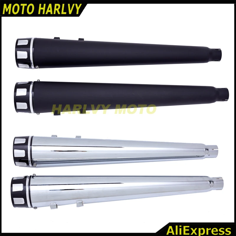 

4" Megaphone Slip-on Mufflers Exhaust Pipes For Touring 95-16 FLHT Electra Street Glide Road King Tri Glide