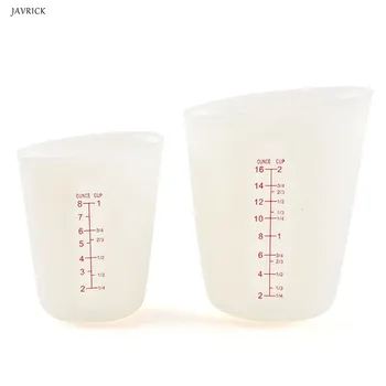 

2Pcs 250ML 500ML Flexible Silicone Measuring Cup Cook Bakers Resin Jewelry Tools