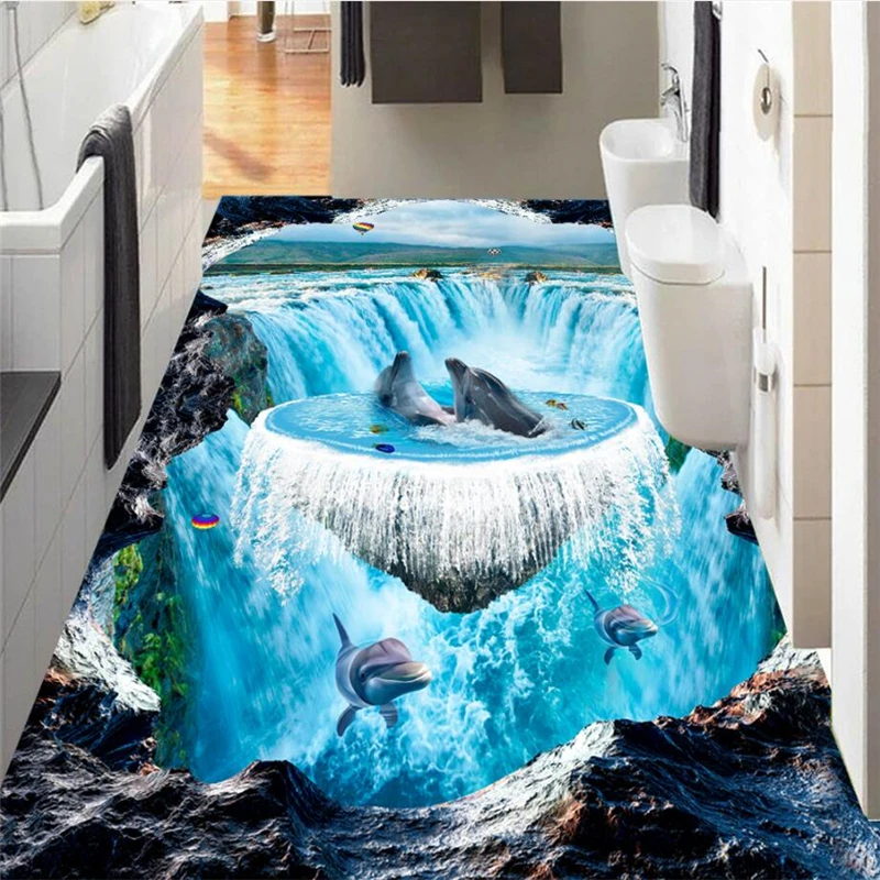 Beibehang пользовательская фотография пола Живопись 3D скалы водопад океан Фотофон
