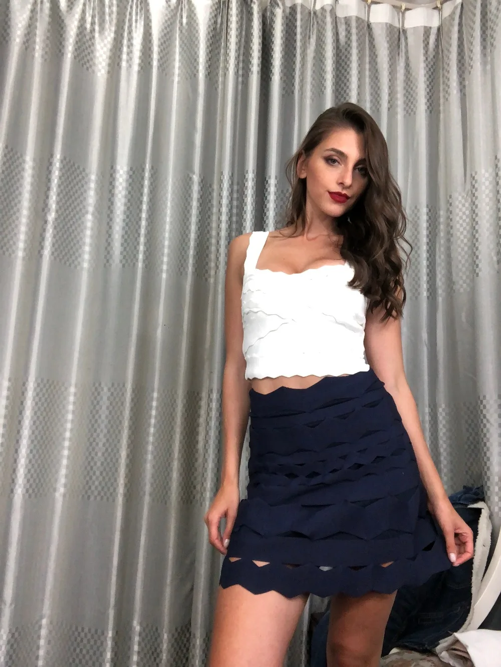 

2019 Black dark blue bandage skirt Sexy evening Party Bodycon wholesale womens clothing autumn spring summer