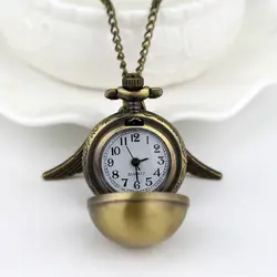 Квиддич стимпанк часы Золотой снитч кварцевые карманные часы с свитер Цепочки и ожерелья цепь Horloges Mannen Zakhorloge Медсестра подарок
