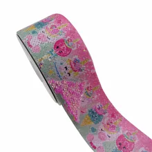 Логотип 3 дюймов изготовленный на заказ с принтом единорога двусторонние пайетки лента для декоративная упаковка