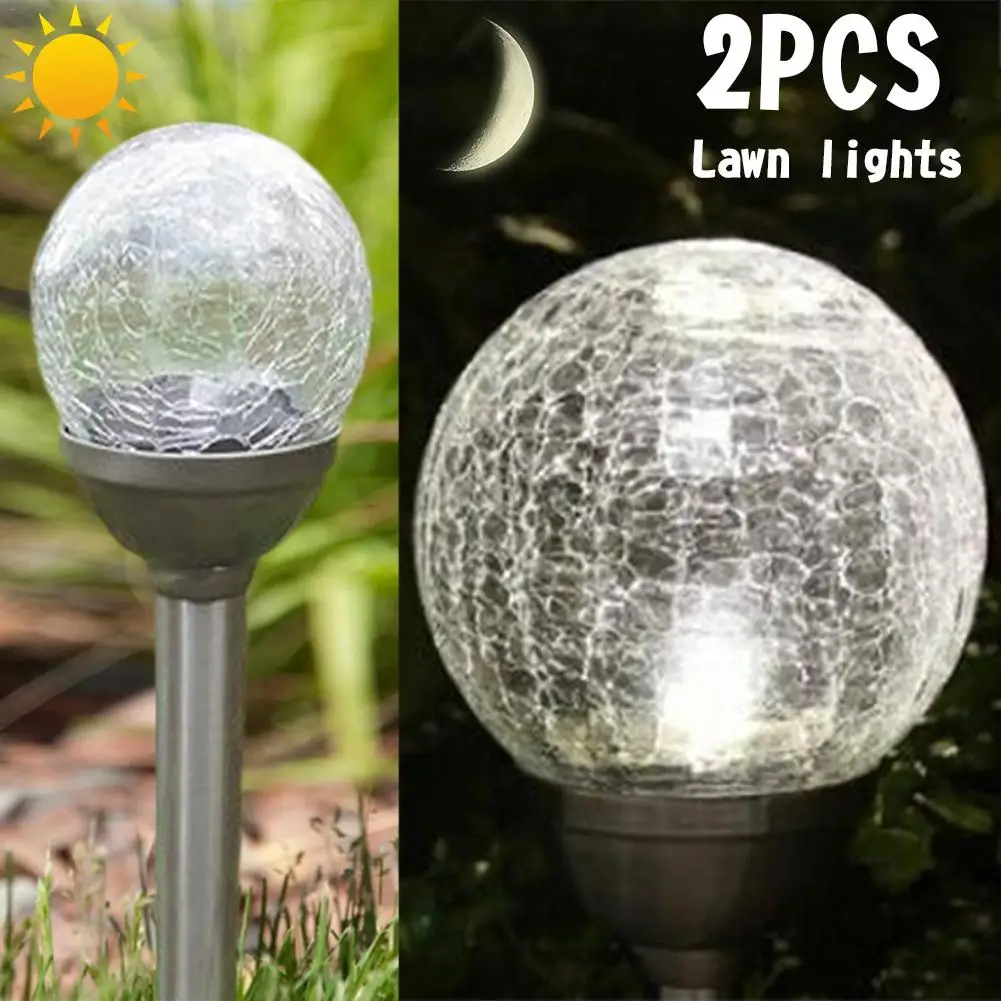 

Stainless Steel Solar Power Lawn Light Crack Pattern lamp Ball Light Garden Light Home Garden Decoration