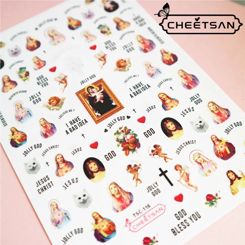 TSC 116 Cheetsan бренд Иисус Дева Мария 2018 новейшие 3d Нейл арт переводные наклейки на