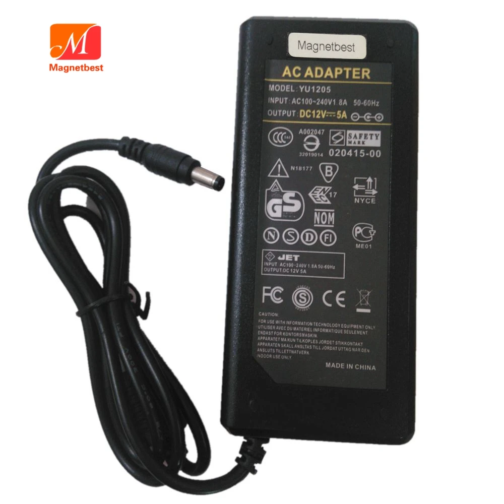 12 В 5A AC DC адаптер зарядное устройство 5 5*2 1 или мм 60 Вт ЖК-монитор SMD 5050 светодиодные