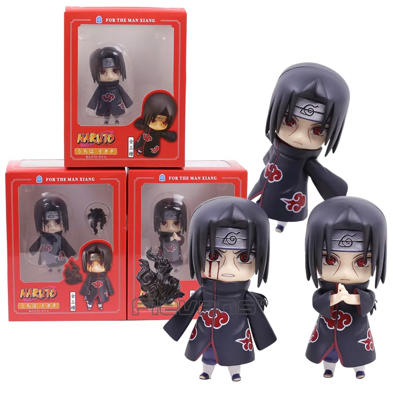 

Naruto Shippuden Uchiha Itachi Q Version PVC Figures Collectible Model Toys Nendoroid Dolls 3pcs/set