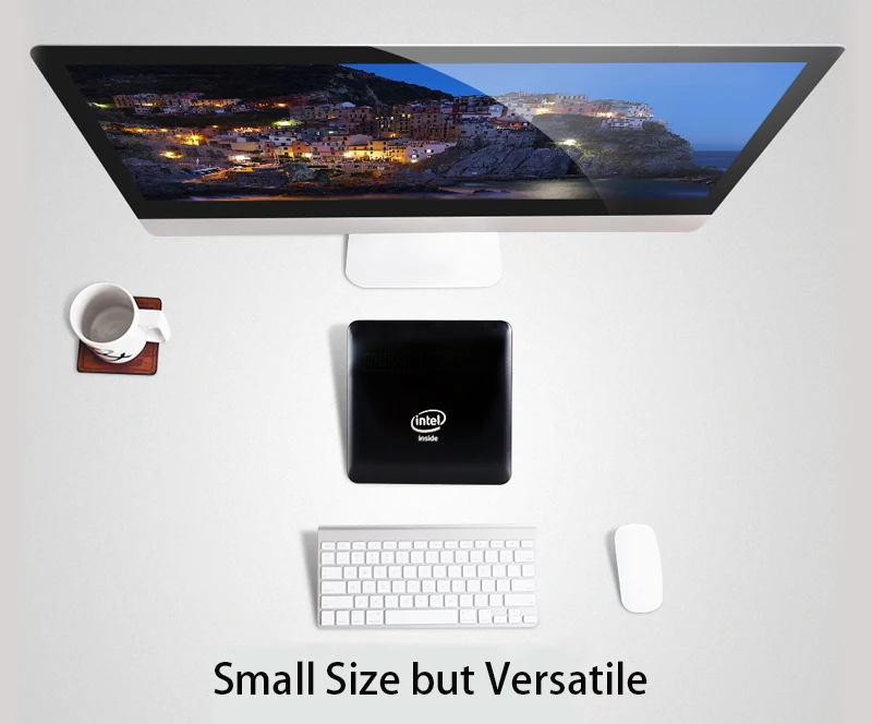 Мини ПК настольный компьютер Лицензия Windows 10 Linux Ubuntu все в одном Intel N3450 4 Гб ОЗУ 64