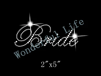 

YX Free shipping DIY Rhinestone Iron On Heat Transfer Wedding Bride