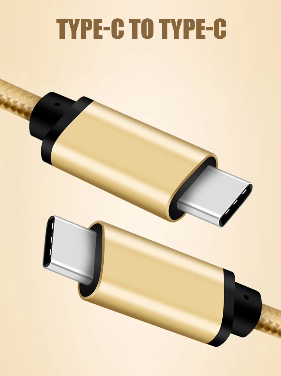 USB Type C Cable 2.4 USB C to USB-C Cable for Samsung Galaxy S9 Note 9 Fast Charging Type C Cable for Oneplus USB 3.0 Cord (1)