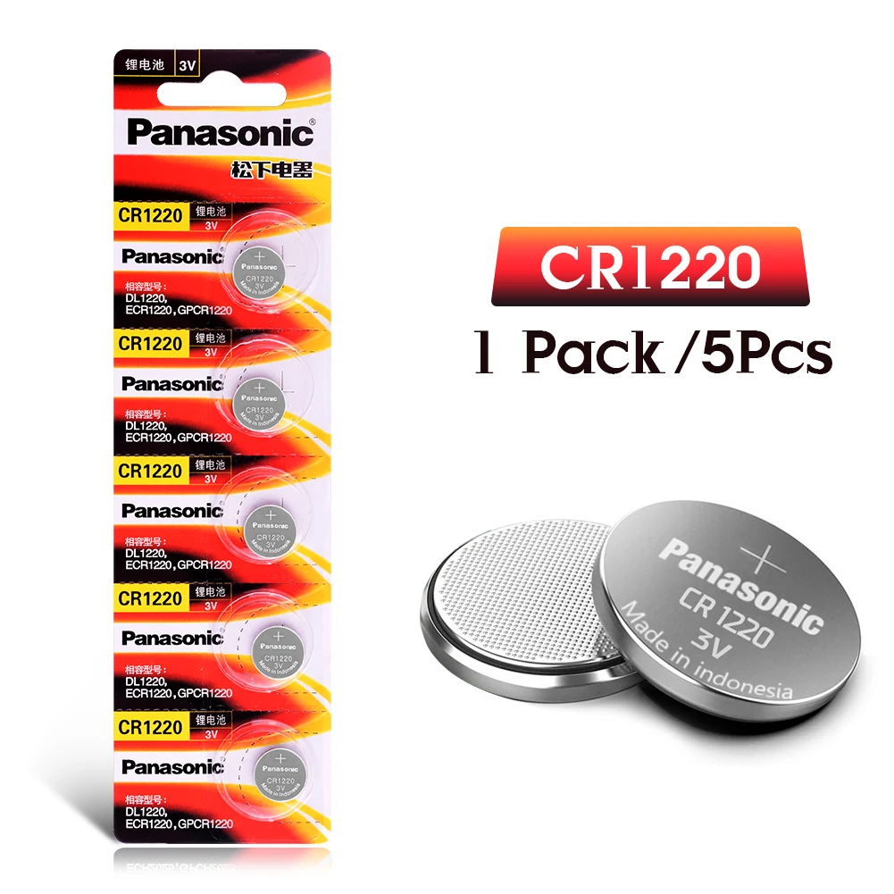 

PANASONIC 5pc cr1220 3v button cell coin batteries for watch DL1220 BR1220 ECR1220 LM1220 KCR1220 KL1220