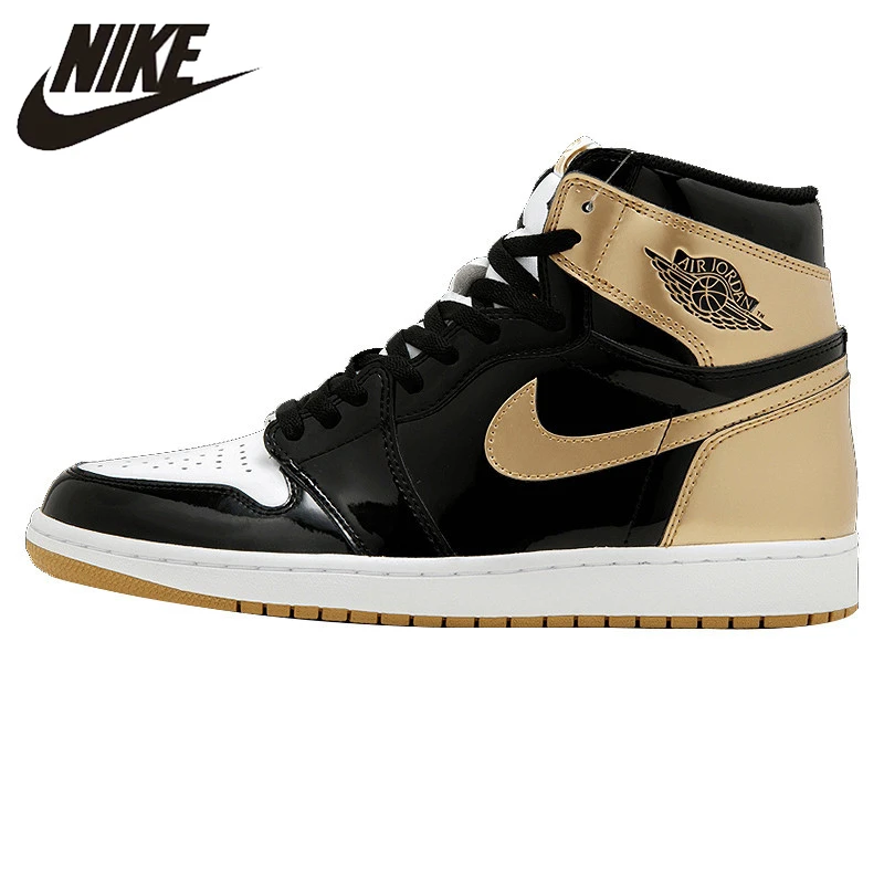 

Nike Air Jordan 1 Top3 AJ1 ComplexCon Joe 1 black gold mandarin ducks basketball shoes Sneakers, non-slip shoes 861428 001