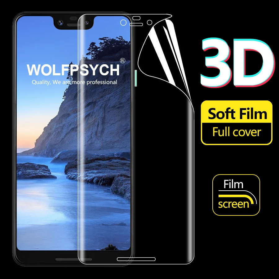 

WOLFPSYCH Soft Full Cover Screen Protector For Google Pixel 3 XL Hydrogel Film For Pixel 2 XL TPU Silicone Sticker Protective